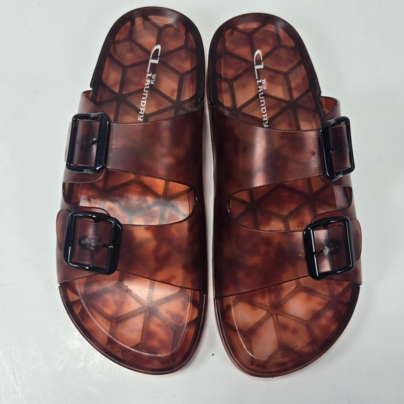 CL by Laundry Jaylen Translucent Tortoise Shell Slip-on Jelly Slide Sandals Sz 7 - Picture 6 of 14